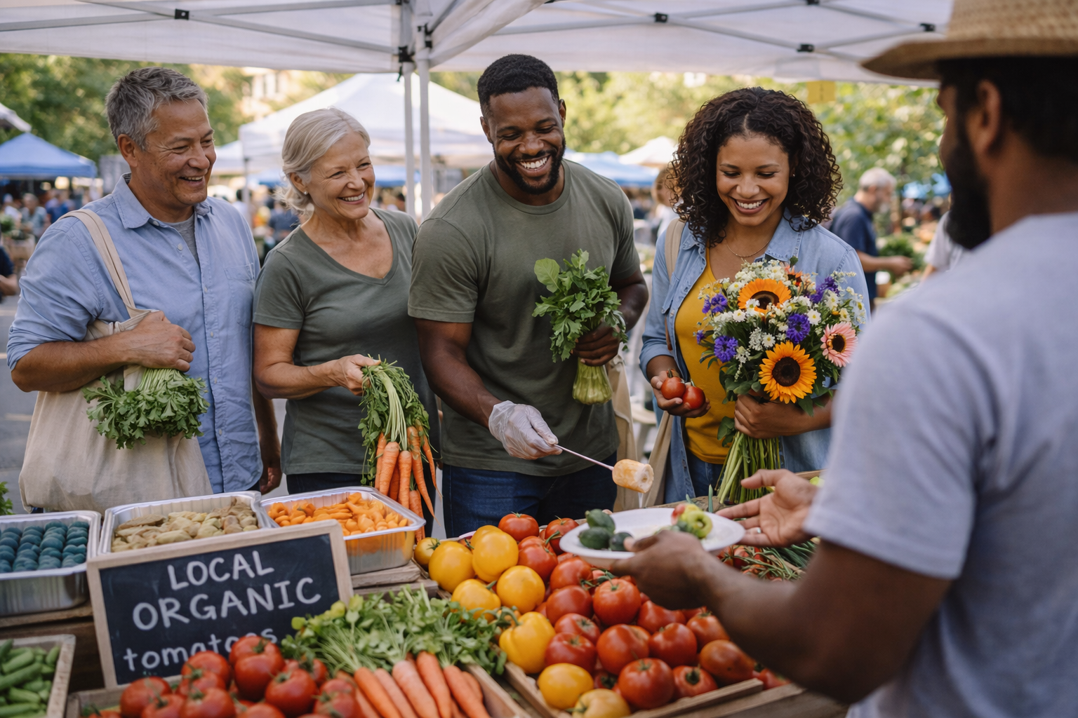 People having fun in community